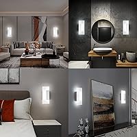 Vista 6 de LMQNINE Moderno aplique de pared de acrílico LED, luz blanca, 6000 K, iluminación de pared acrílica cableada para dormitorio, pasillo, escaleras