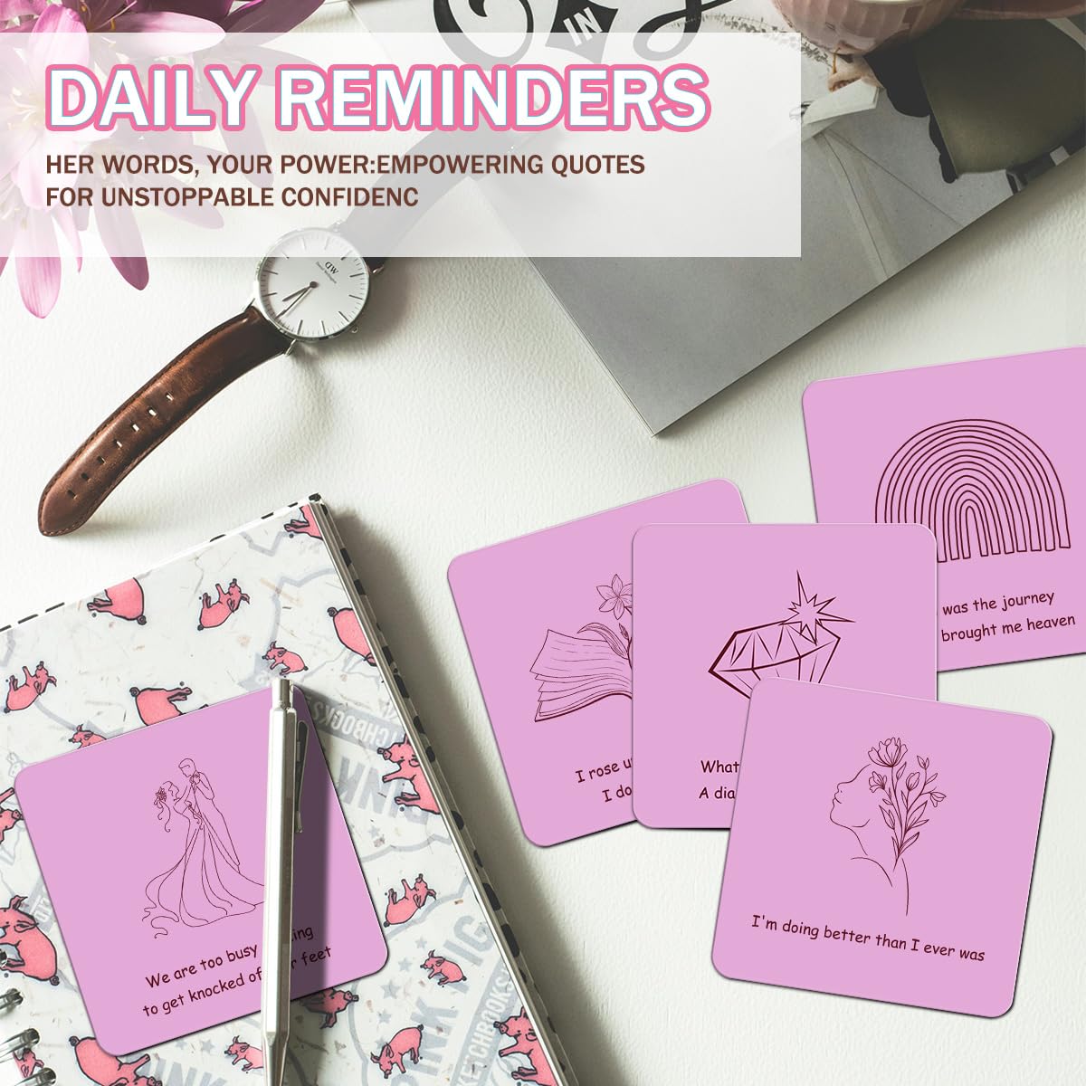 Positive Affirmation Cards for Women Inspirational Birthday Gifts for Music Lovers Motivational Cards for Game Nights Easter Mother’s Day Gifts (50pcs)