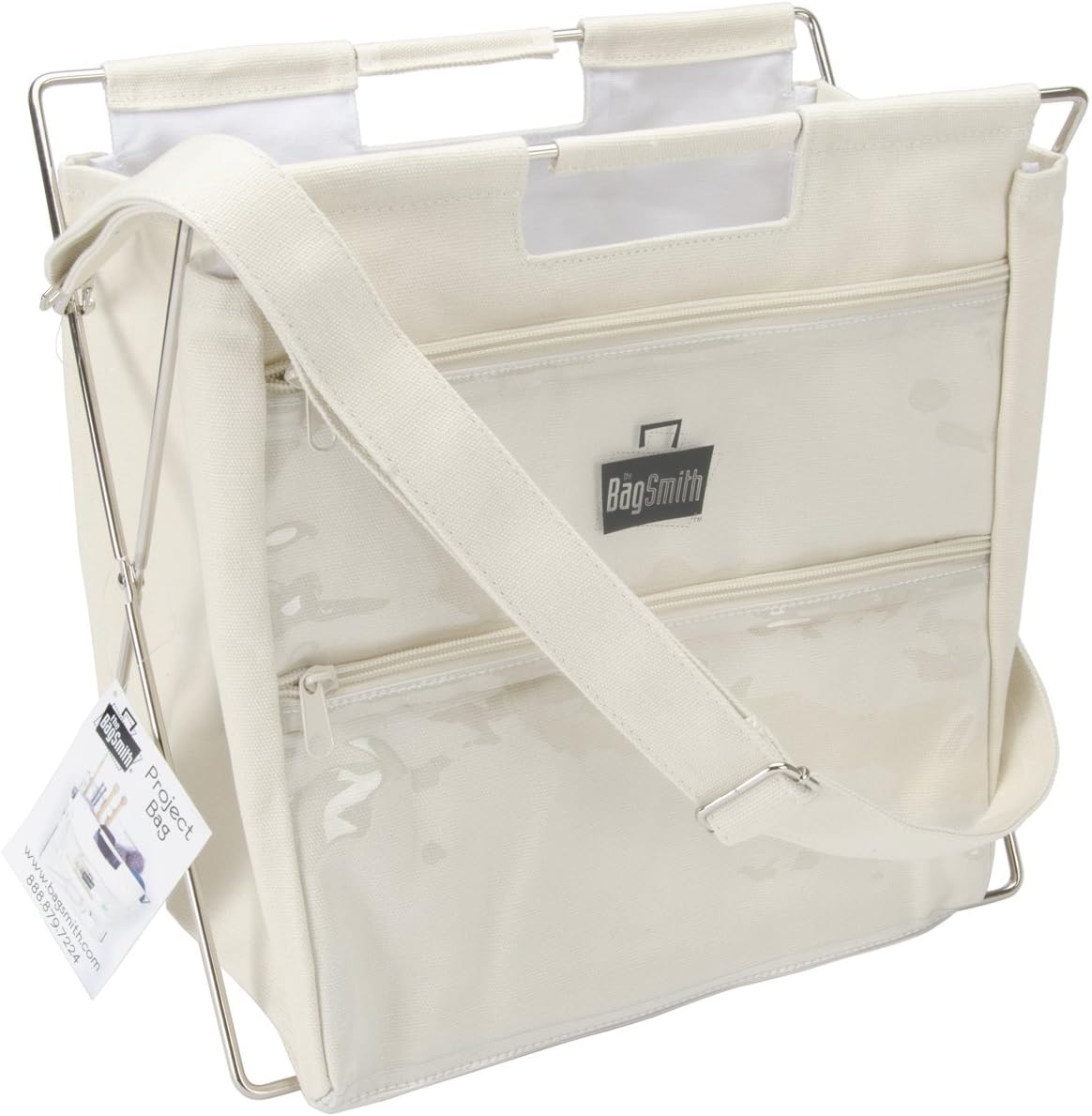 BagSmith - Knitting and Crafts Project Bag - Collapsible Canvas Storage Bag with Stand