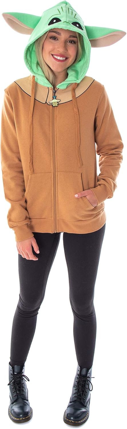 Star Wars Baby Yoda Juniors The Mandalorian The Child Character Costume Zip Hoodie