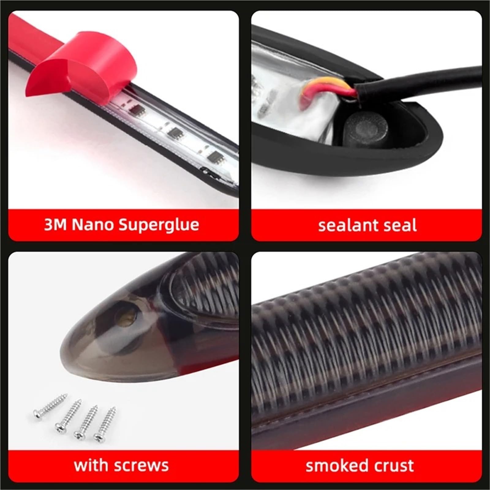 LED Specchietto Retrovisore Indicatore 2 Pezzi 12v Luci Diurne Universali Per Auto Luci Di Marcia Diurna LED Striscia Sequenziale Segnale Di Svolta Flusso Giallo(15.5CM)