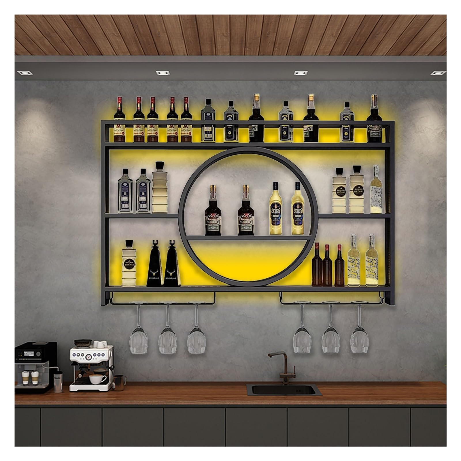 Présentoir à bouteilles de vin LED bar restaurant