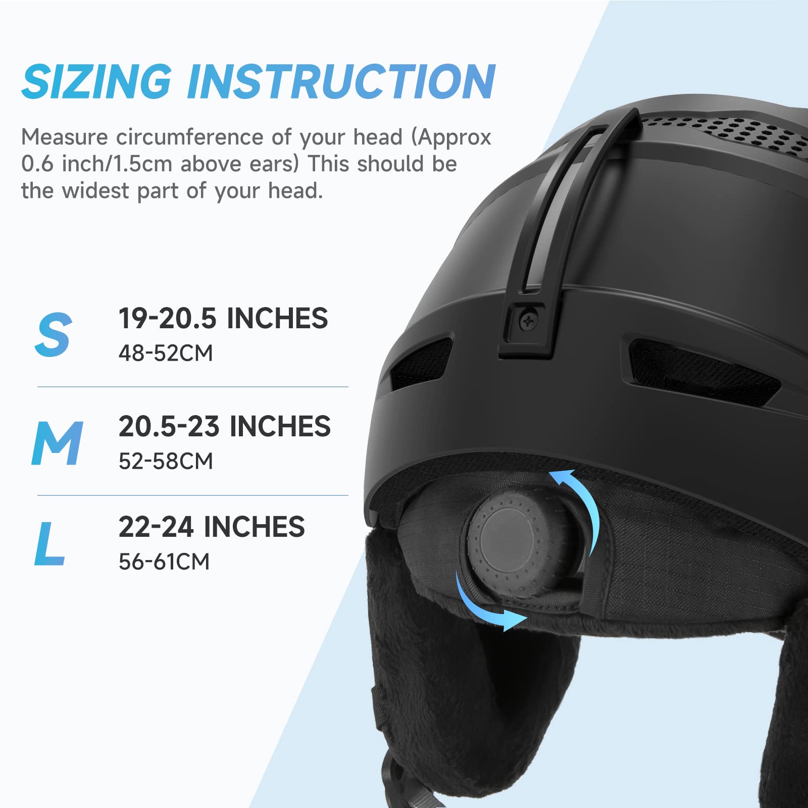 Findway - Casco da sci unisex, da donna e uomo, per adulti, bambini, con aperture di ventilazione regolabili, compatibile con occhiali da sci per chi indossa gli occhiali, casco da snowboard, S/M/L