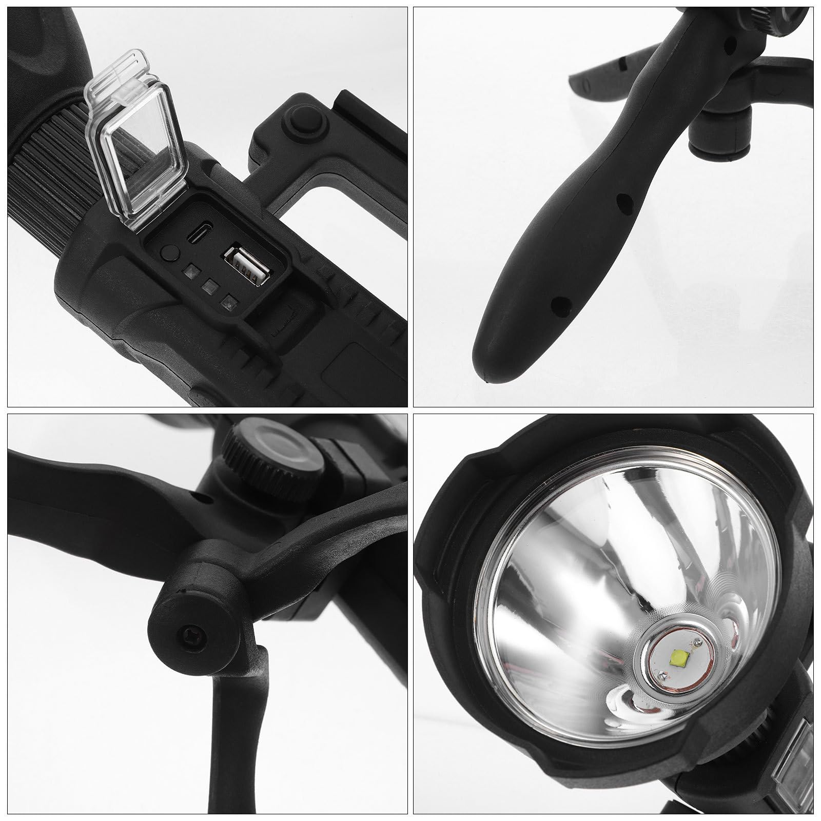 BESTOYARD Torcia Portatile da Esterno P70 Led, Ricarica Usb, Nero | 8000mah, Plastico Leggero, e Resistente a Usura e Cadute, per Backpacking e Camping