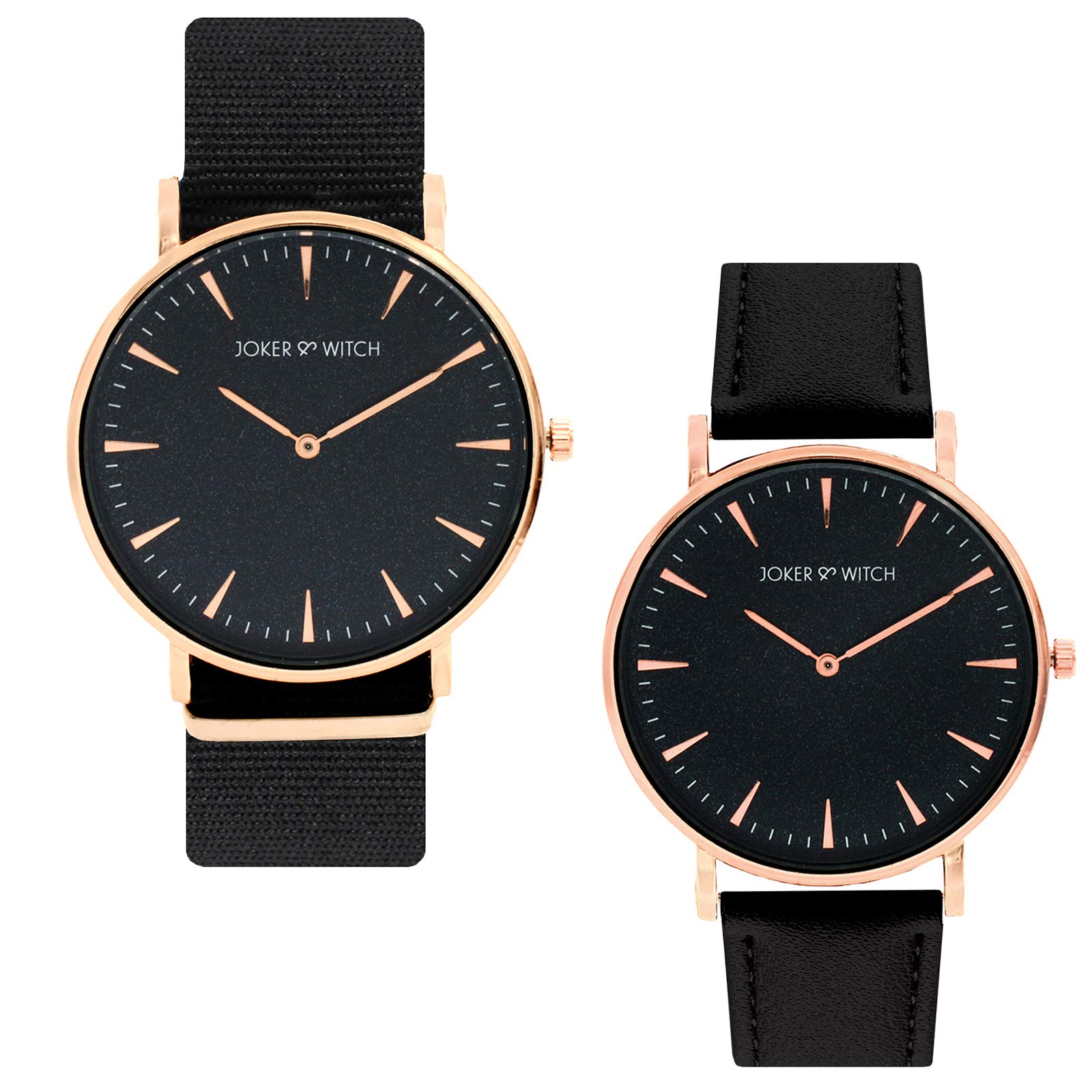 Joker & Witch Stainless Steel John & Yoko Couple Analogue Watches, Black Dial, Black Band (B08KQDCXK2) Amazon Price History, Amazon Price Tracker