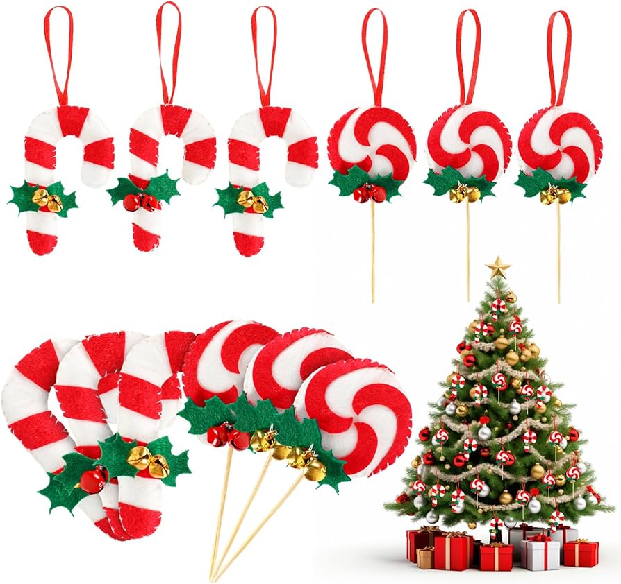 12個 クリスマスツリー オーナメント レッド ホワイト 装飾 飾り