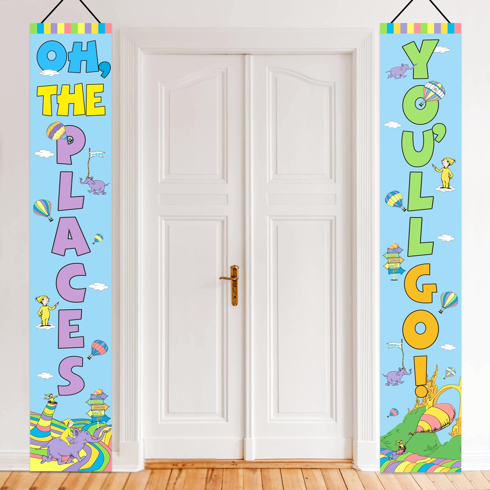 HigzYovn Oh The Places You Will Go Decorations Oh The Places You'll Go Door Banner Dr. Seuss Party Decoration Oh The Places You Will Go Kindergarten Graduation Decorations