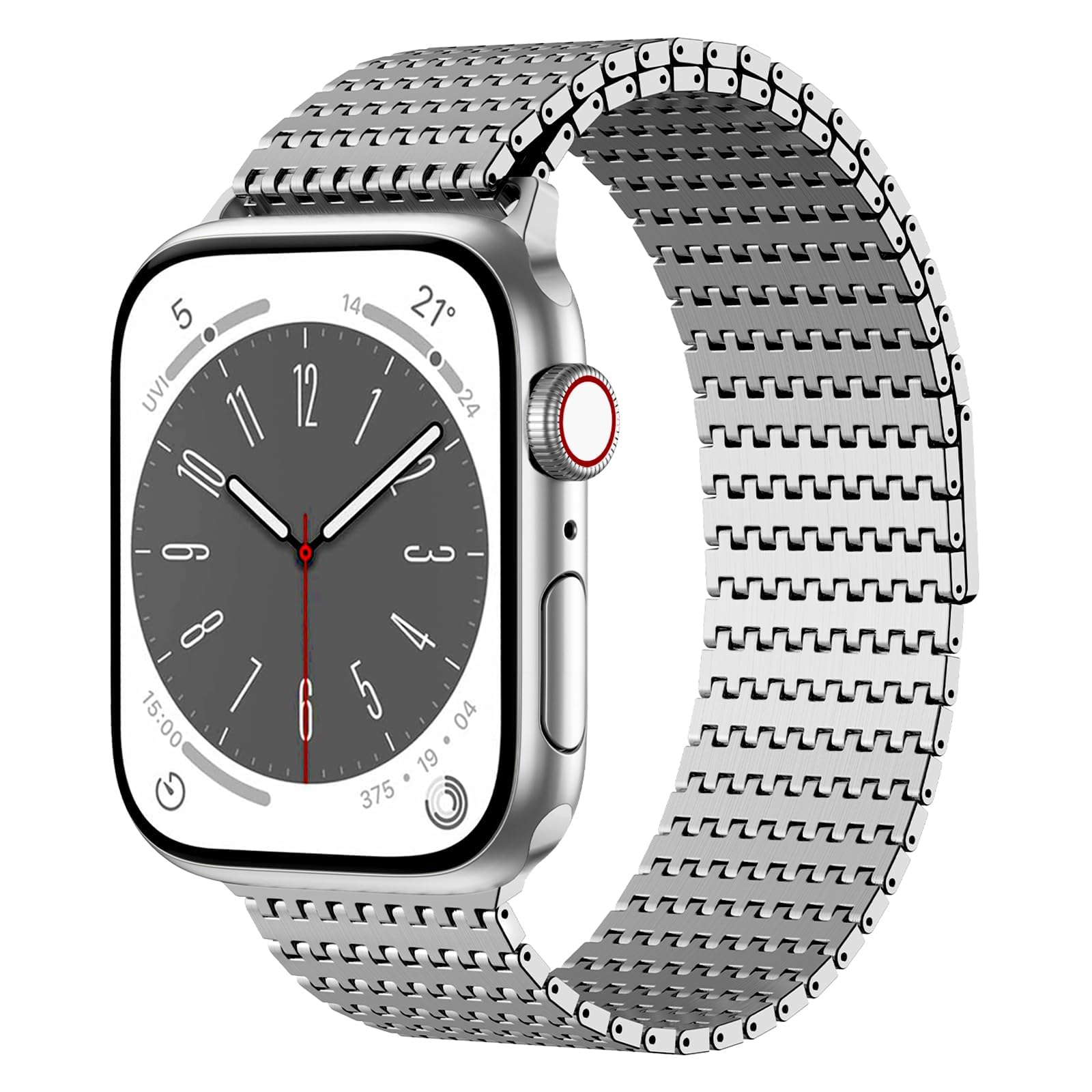 Bracelets compatibles avec Apple Watch 42 mm, 46 mm, 38 mm, 40 mm, 49 mm, 45 mm, 44 mm, 41 mm pour homme et femme, bracelet en maille d'acier inoxydable avec fermoir magnétique pour Apple Watch