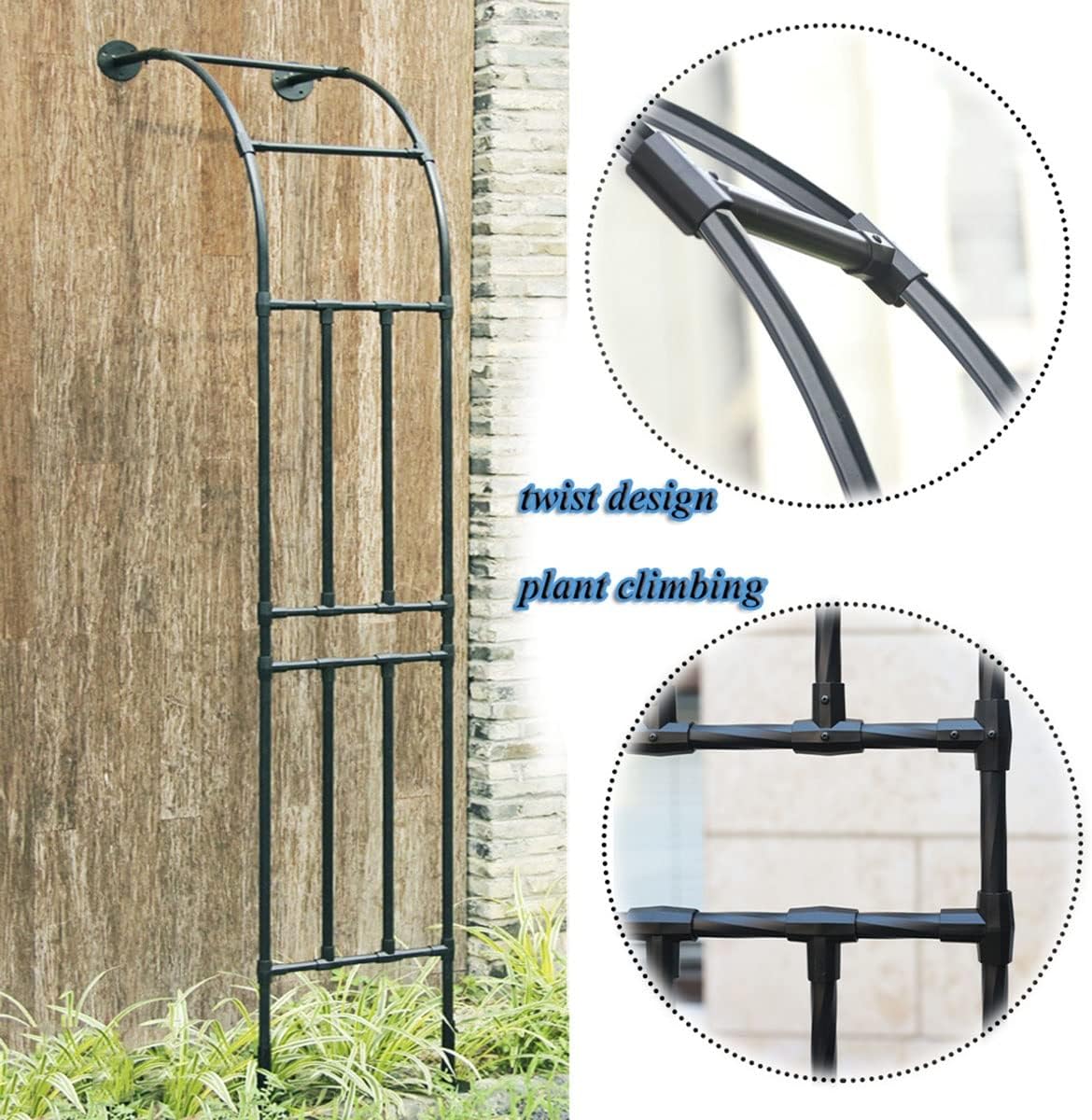 LoSt Half Arch for Climbing Vines, Half Side Wall Garden Archway, Outdoor Rose Plants Support Stand Rustproof Metal Tubular (Size : 60x240cm)