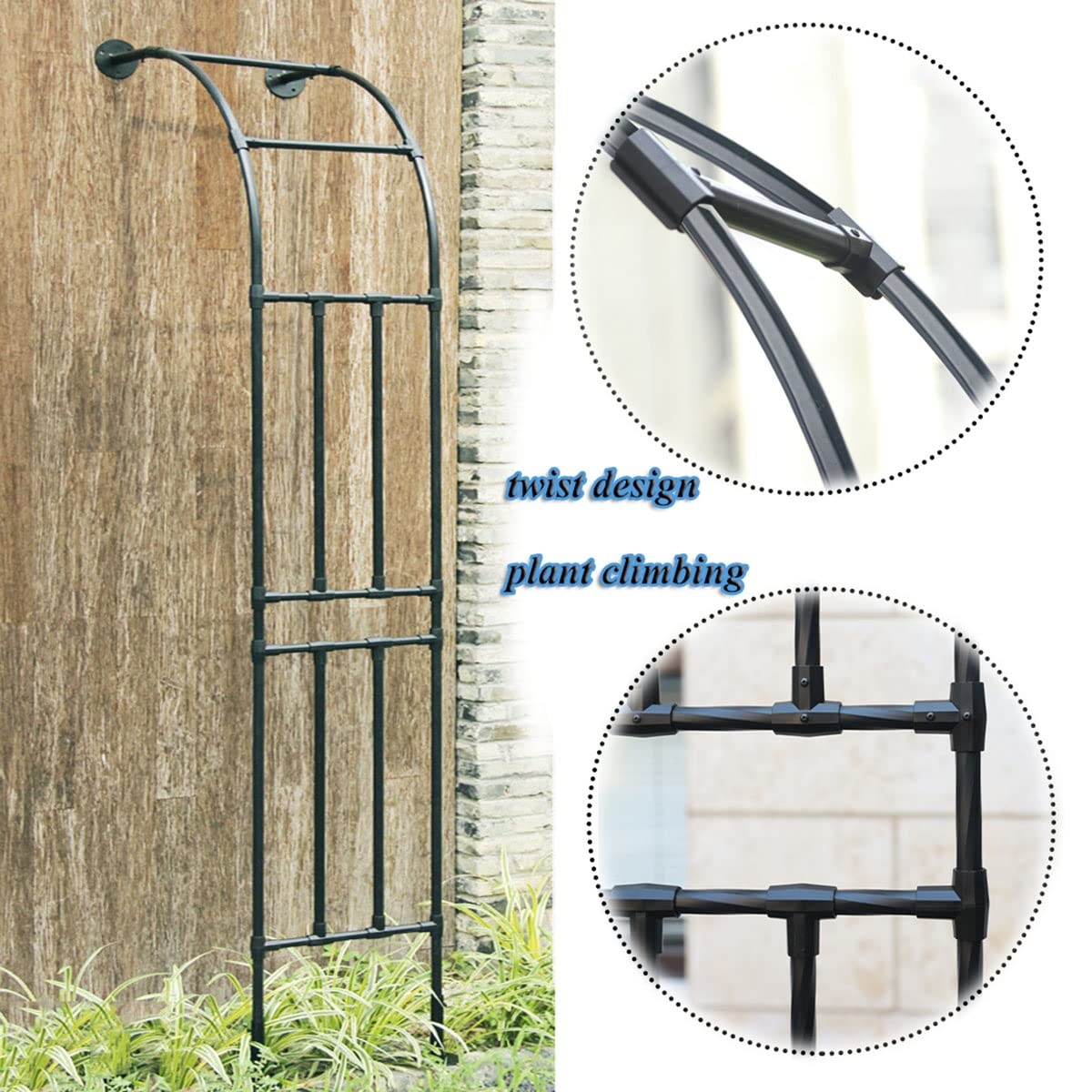 Metalowa kratka ogrodowa z łukiem różanym - Halbbogen dekoracyjna zardzewiała altana regulowana szerokość 60-300 cm wysokość 240 cm solidne podparcie roślin do dekoracji na zewnątrz (rozmiar: 150 x