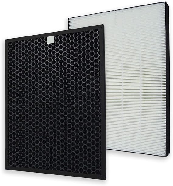 PUREBURG Replacement Filter Compatible with Sharp FP-F60UW FP-F60U-W Air Purifier Part FZ-F60HFU FZ-F60DFU H13 True HEPA and Activated Carbon Air Clean Odors