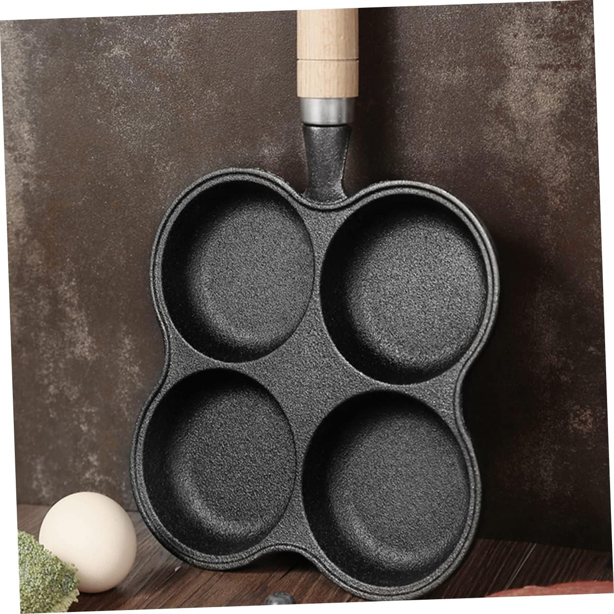 Cabilock Non-stick Frying Pan 4 Hole Skillet Easy to Clean for Breakfast Egg Cooking
