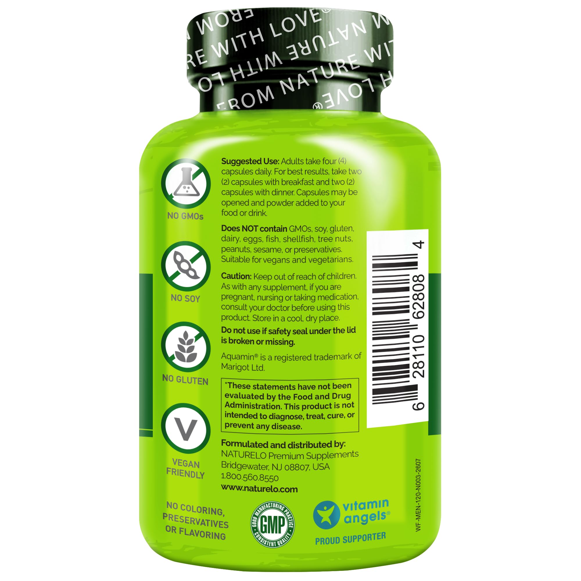 NATURELO Men's Multivitamins - Whole Food Multivitamin for Men, 120 Caps — Amazon image 3