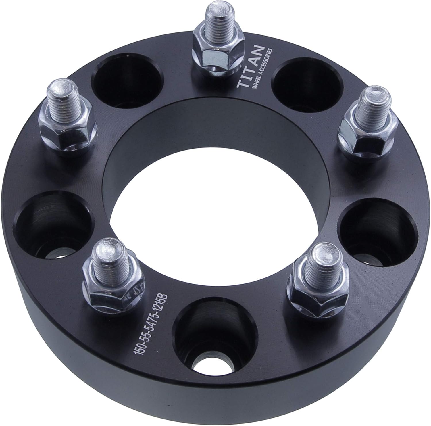 1.5" 5x5 to 5x4.75 Wheel Adapters - Change Bolt Pattern, Convert 5x127 to 5x120-1.5 Inch (38mm), 12x1.5 Studs - Pair of 2 - Black