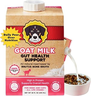 Brutus Broth Goat Milk Gut Health Support Dog and Cat Food Topper, 16 FZ