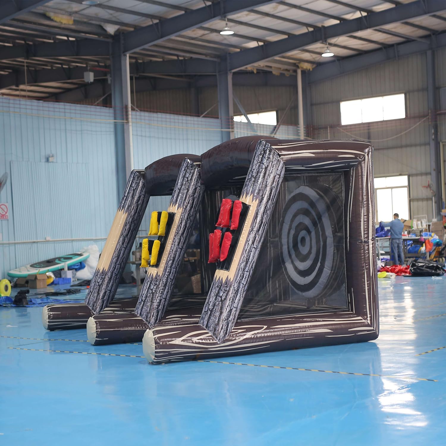 SAYOK PVC Inflatable Throwing Target Game Inflatable Ball Toss Target Dart Board Game with 1100W Air Blower for Backyard/Birthday/School/Team/Party Events(Double Dart Boards, 16.5 x 9.84 x 8.2ft)