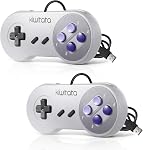 KIWITATA 2X Classique SNES USB Contrôleur pour PC Jeux, Rétro SNES Fils USB Contrôleur d'émulateur de jeu pour Windows XP 7 8 11 Mac Raspberry Pi