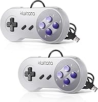 Vista 1 de KIWITATA 2 controladores USB clásicos SNES para juegos de PC, retro SNES con cable USB emulador controlador para Windows XP 7 8 11 Mac Raspberry Pi