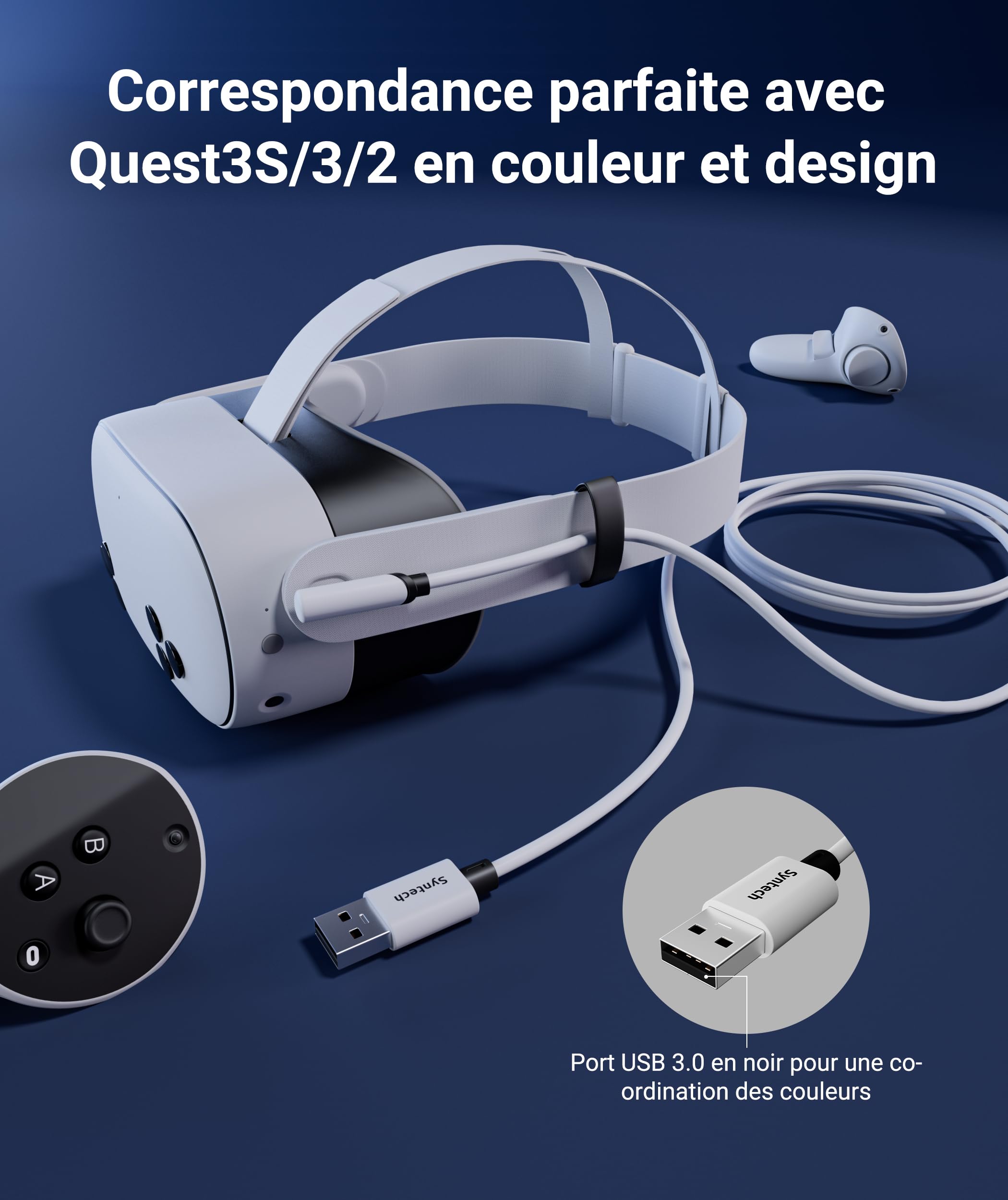 Syntech Câble Link 6 mètres Compatible avec Oculus/Meta Quest 3/3S