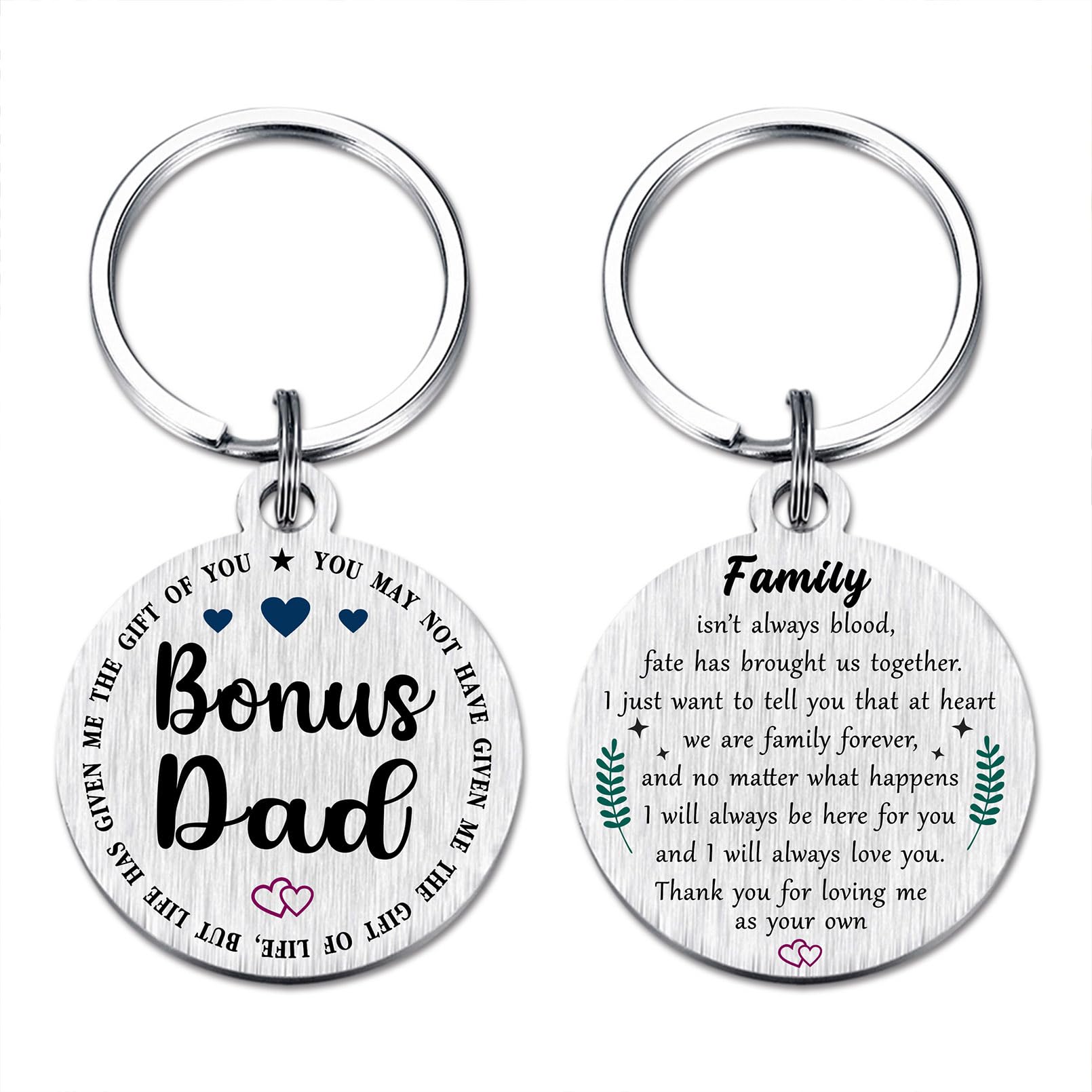 Stepdad Gift Keychain - "You Didn't Give Me The Gift Of Life" Message From Daughter Or Son