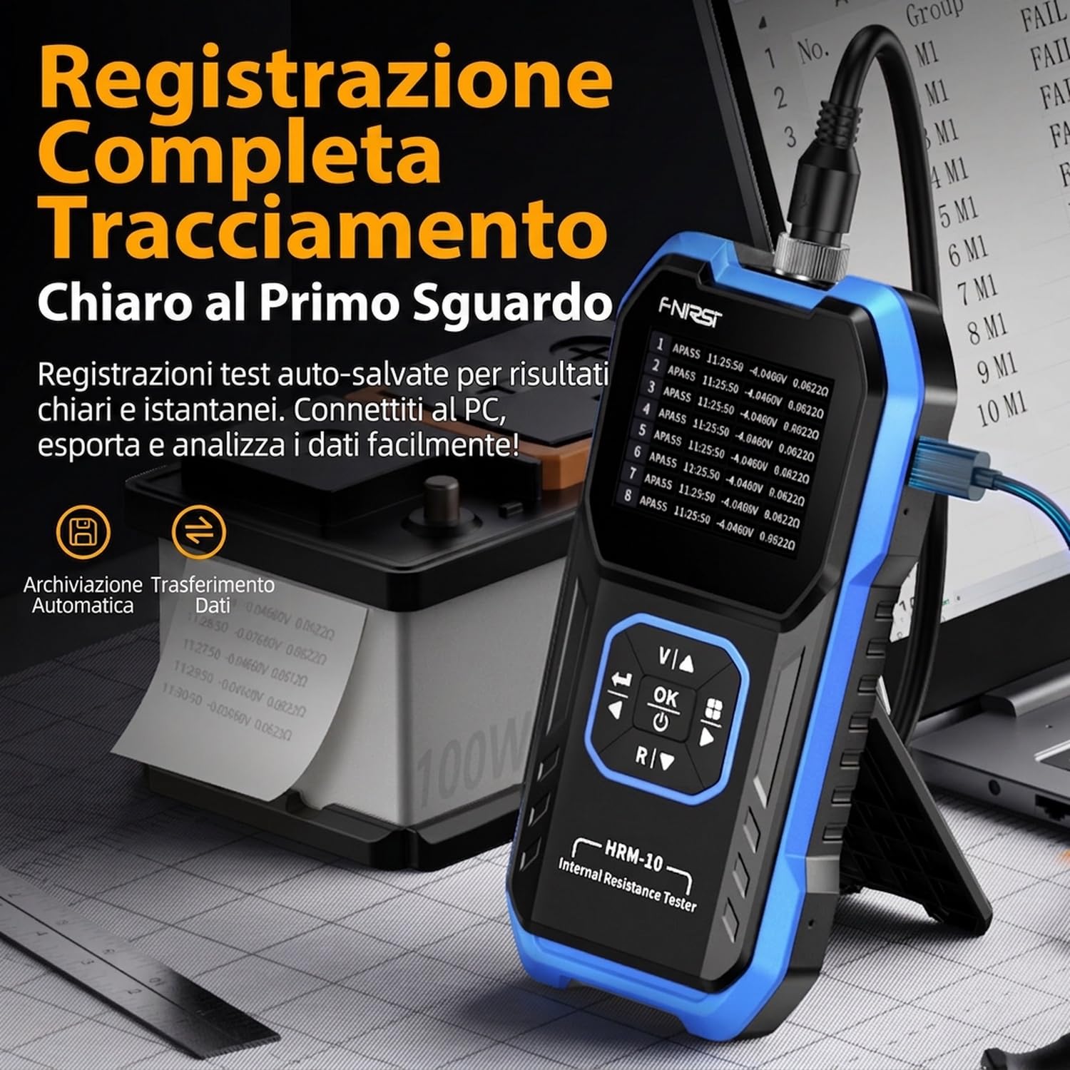 Tester di resistenza interna batteria 100V 200Ω HRM-10 tester digitale tensione batteria Li Lab Zine Bcb