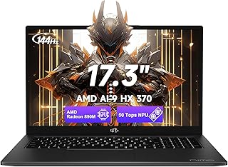 NIMO 17.3" Copilot+ AI Laptop, AMD Ryzen AI 9 HX 370 (Up to 5.1GHz), 32GB RAM 1TB SSD, Radeon 890M, 144Hz FHD Display, 100W Fast Charge, USB 4.0, Fingerprint, Win 11, Gaming & Business