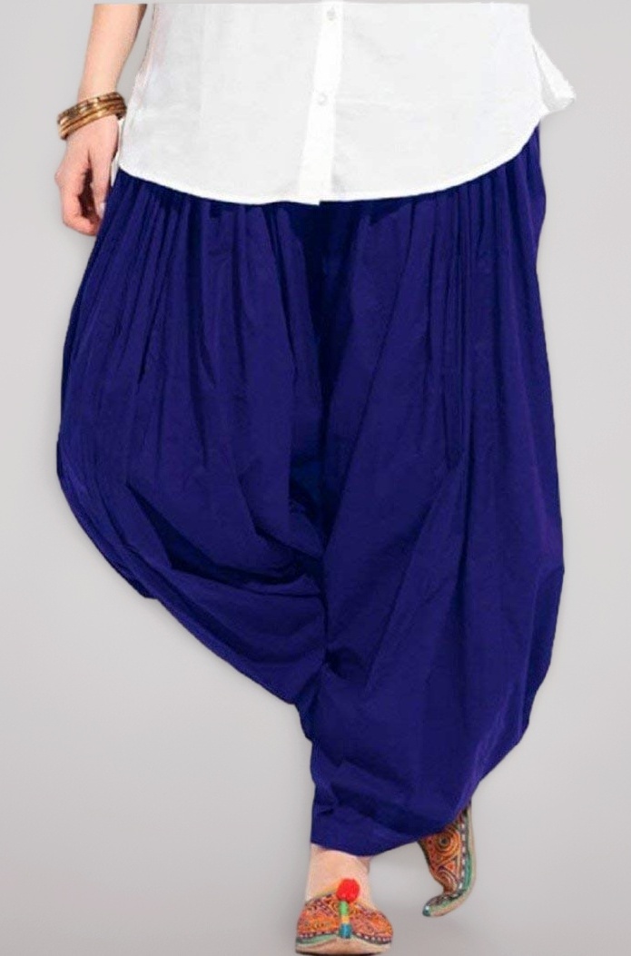 Women's Loose fit Cotton semi Patiyala Salwar White