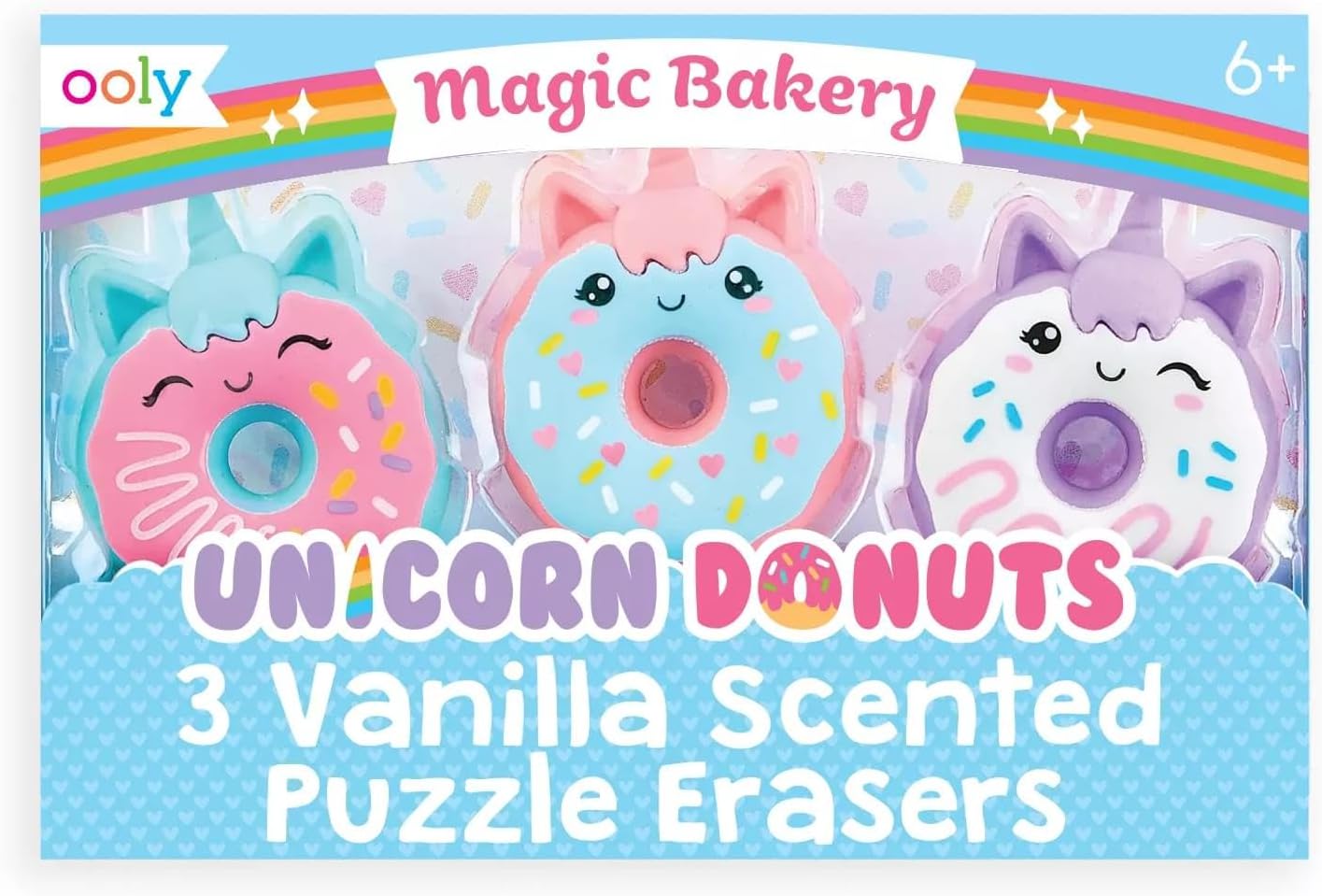 OOLY Magic Bakery Unicorn Donuts, VanillaScented Erasers