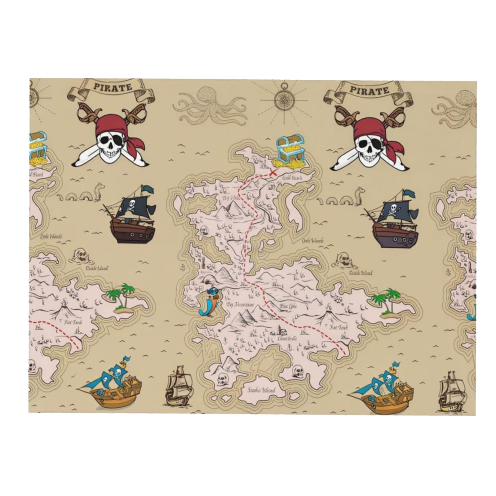 Nappe 2 Pièces Thème Pirate Pour Fêtes D'enfants – 137x274 Cm – Décor Anniversaire Garçon