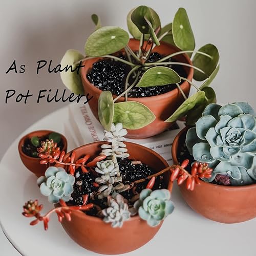 Miniatura 4 de ZHIYUXI Chips de cristal de obsidiana de 1 libra, decoraciones de pecera, rocas de acuario, piedras de grava, jarrón de grava, cristales para hacer