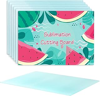 6Pack Sublimation Glass Cutting Board Blanks, Textured Tempered Glass Chopping Boards for Kitchen, Anti Slip Cutting Boards Heat Resistant Glass Plate Chopping Board for Kitchen DIY Heat Press Machine