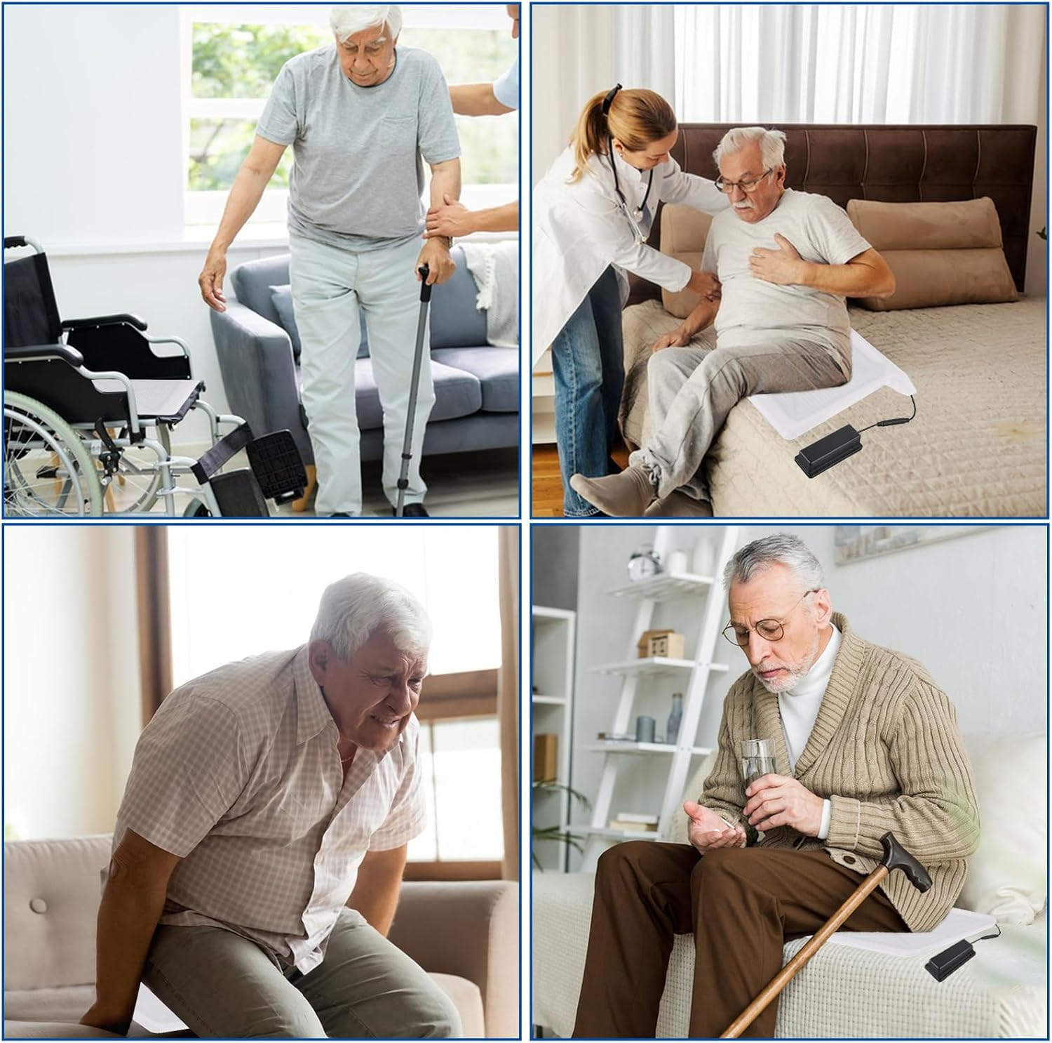 briidea Wireless Chair Alarm for Elderly Dementia Patients – Fall Prevention with Multiple Alarm Modes, Easy-Clean 10x15 Inch PVC Pad, 600-Foot Range, Supports Multiple Pad Connections