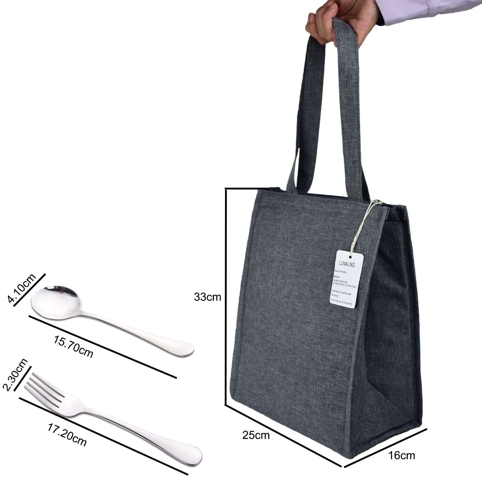 Borsa Termica Porta Pranzo Impermeabile | 25x16x33cm | Ideale Per Lavoro, Scuola E Campeggio - Foto 6