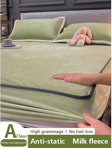 Miniatura 2 de Sábanas bajeras de terciopelo cálidas y gruesas de franela con bolsillo profundo de 9.84 pulgadas, tamaño pequeño, doble, queen, king súper king,