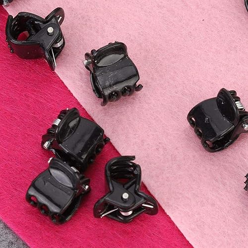 Miniatura 5 de 100 mini pinzas para el cabello, pinzas de plástico negro elegantes antideslizantes para el cabello, pinzas para el cabello pequeñas, pinzas para