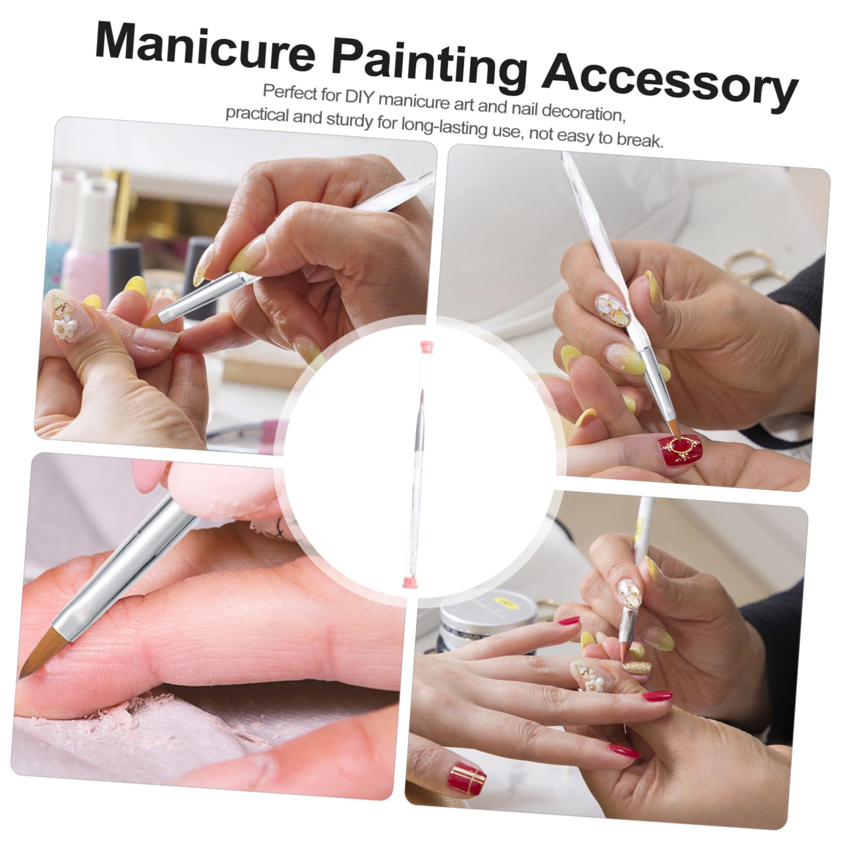 FOMIYES 3 Pezzi Nail Art Unghie Gel Unghie Strumento Manicure Pennelli Nail Art Pennello Penna Pittura Pennello Smalto Pennello Assorbimento E Flessibilità