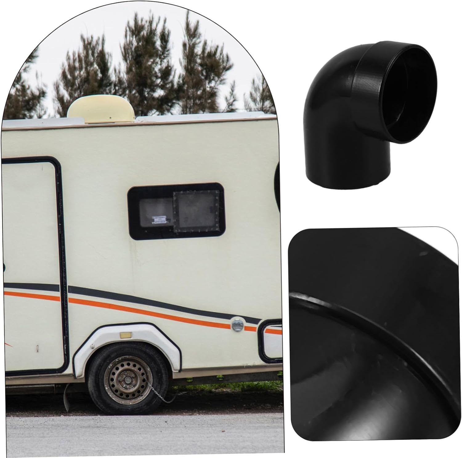 Universal L-Shape Air Duct Elbow Connector for RV and Truck Heater Flexible Pipe Adapter for Warm Air Ducting Suitable for Car Conditioning and Heating Systems