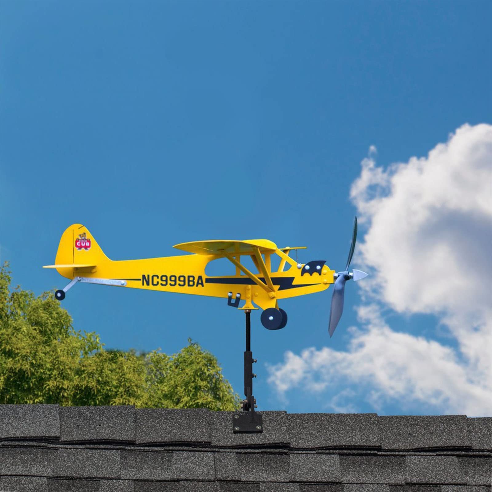 LFFH Metal Weather Vane, Aircraft Rotator Direzione del Strumento di Misura Acchiappavento for Le Linee Guida di Energia Eolica (Size : 20x18cm)