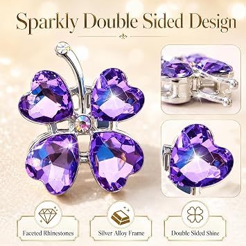 8PCS Rhinestone Four Leaf Clover Beads for Beadable Pens
