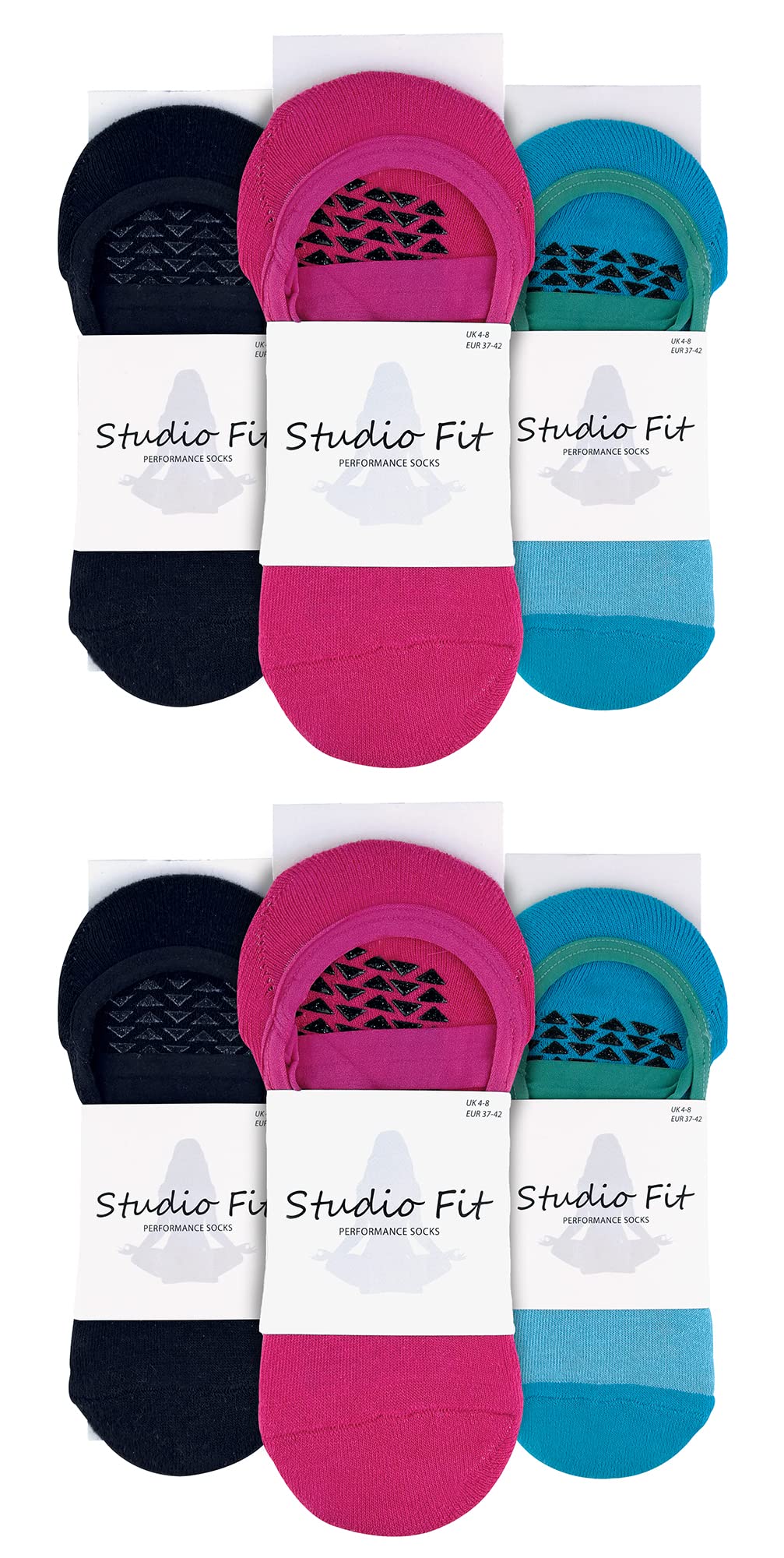 Sock SnobWomens 6 Pair Bulk Multipack Non Slip Yoga Pilates Socks with Straps