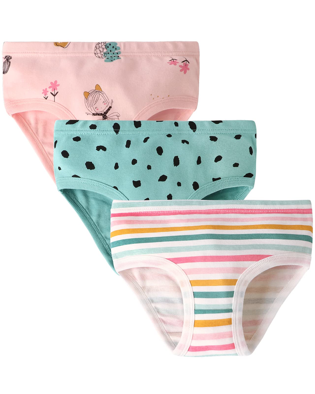 Adorel Mädchen Unterhosen Slips Reine Baumwolle 12er-Pack