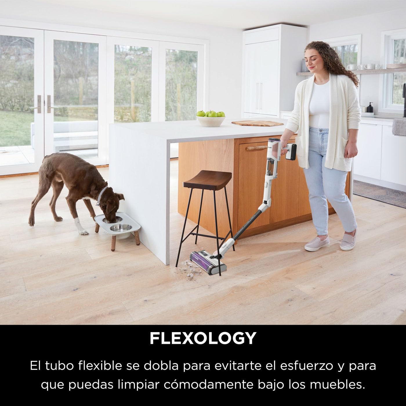 Shark Detect Pro Aspiradora sin cable, hasta 60 min de autonomía, tecnología Anti Hair Wrap, con boquilla estrecha y gran capacidad de succión, ligera, en blanco y gris, IW1611EU