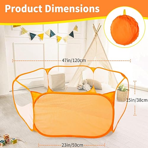 Vista 12 de STARBOLO Tienda de campaña para niños con pelotas, plegable para niños pequeños, piscina de pelotas, valla de gateo para interiores y exteriores