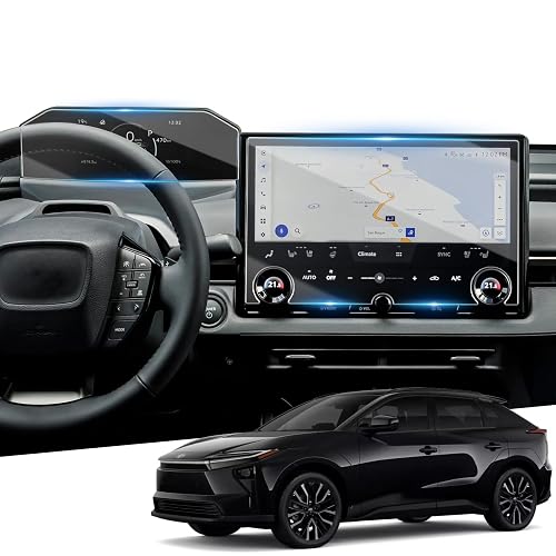 (2PCS) HD Tempered Glass Screen Toyota bZ Woodland 2026 Screen Protector for 2026 Toyota bZ Woodland (Base/Premium) 14'' Infotainment &7'' Instrument Display Cover for bZ Woodland 2026 Accessories