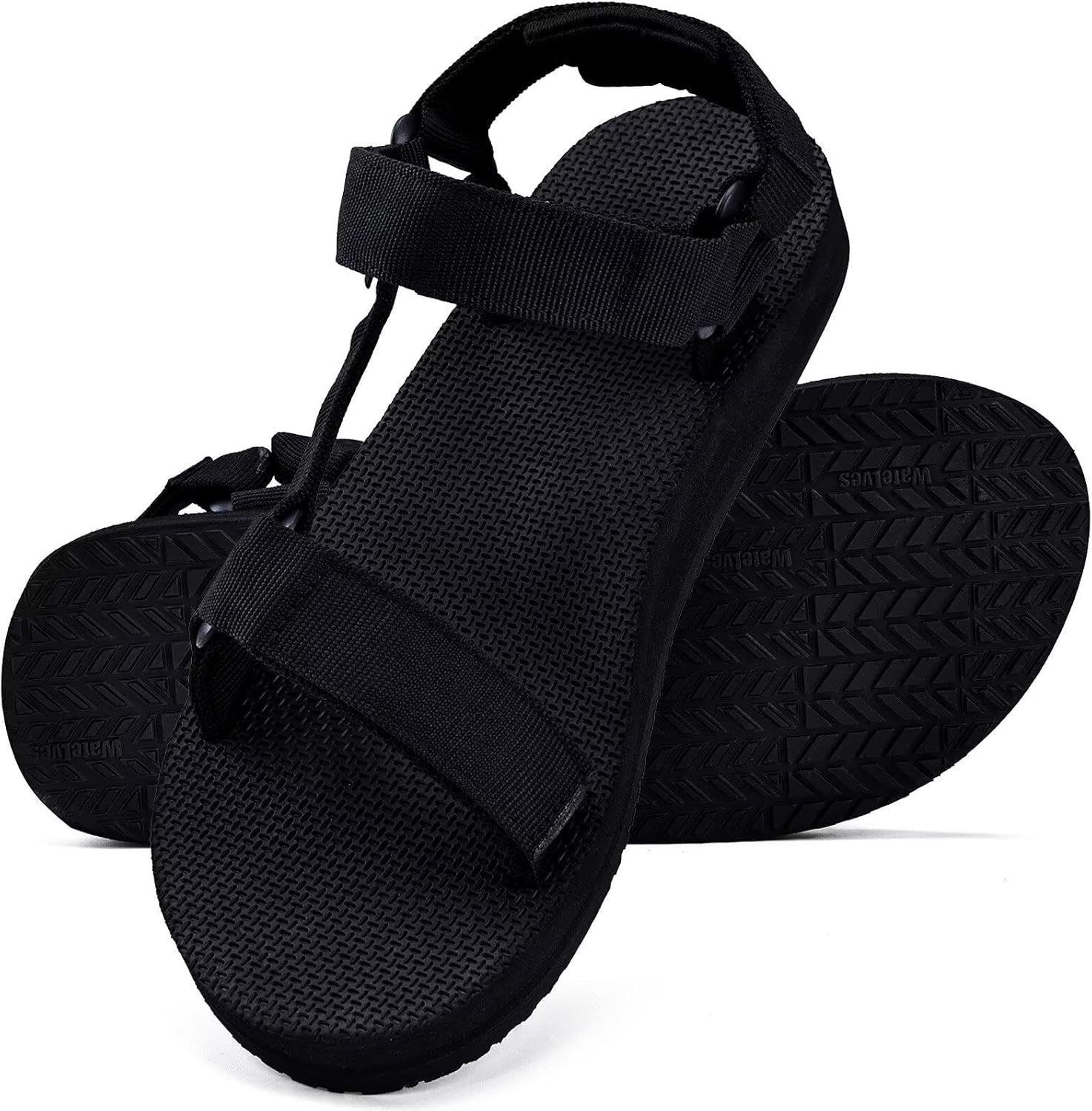 WateLves Men's Sandals Hiking-Sport-Sandals with Adjustable Webbing Lightweight Water-Athletic-Beach-Sandals for Walking-Fishing-Travel-Trekking-Camping