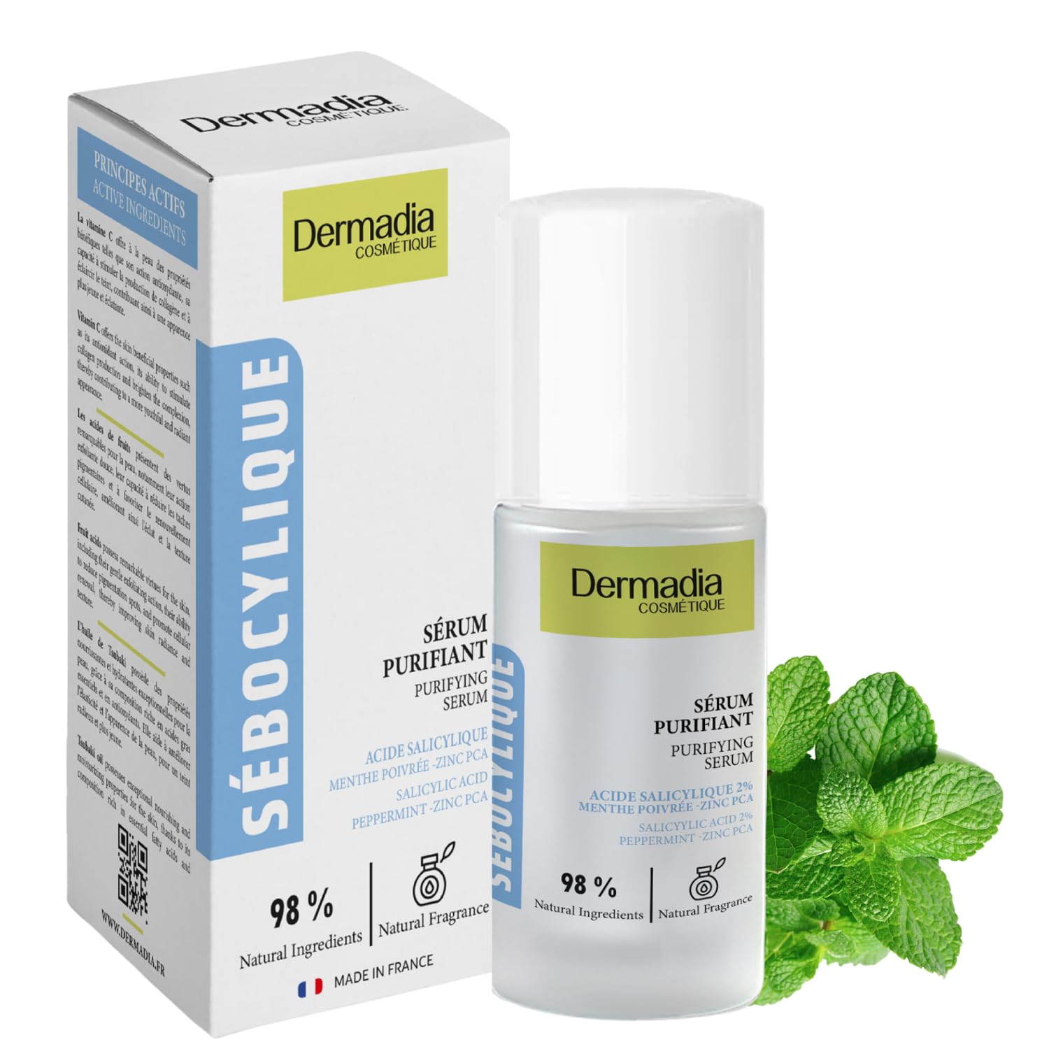 Salicylic Acid BHA 2% Serum | Anti-blemish | Anti-pimples | Combination to Oily Skin | Acne | 30 ml | Made in France