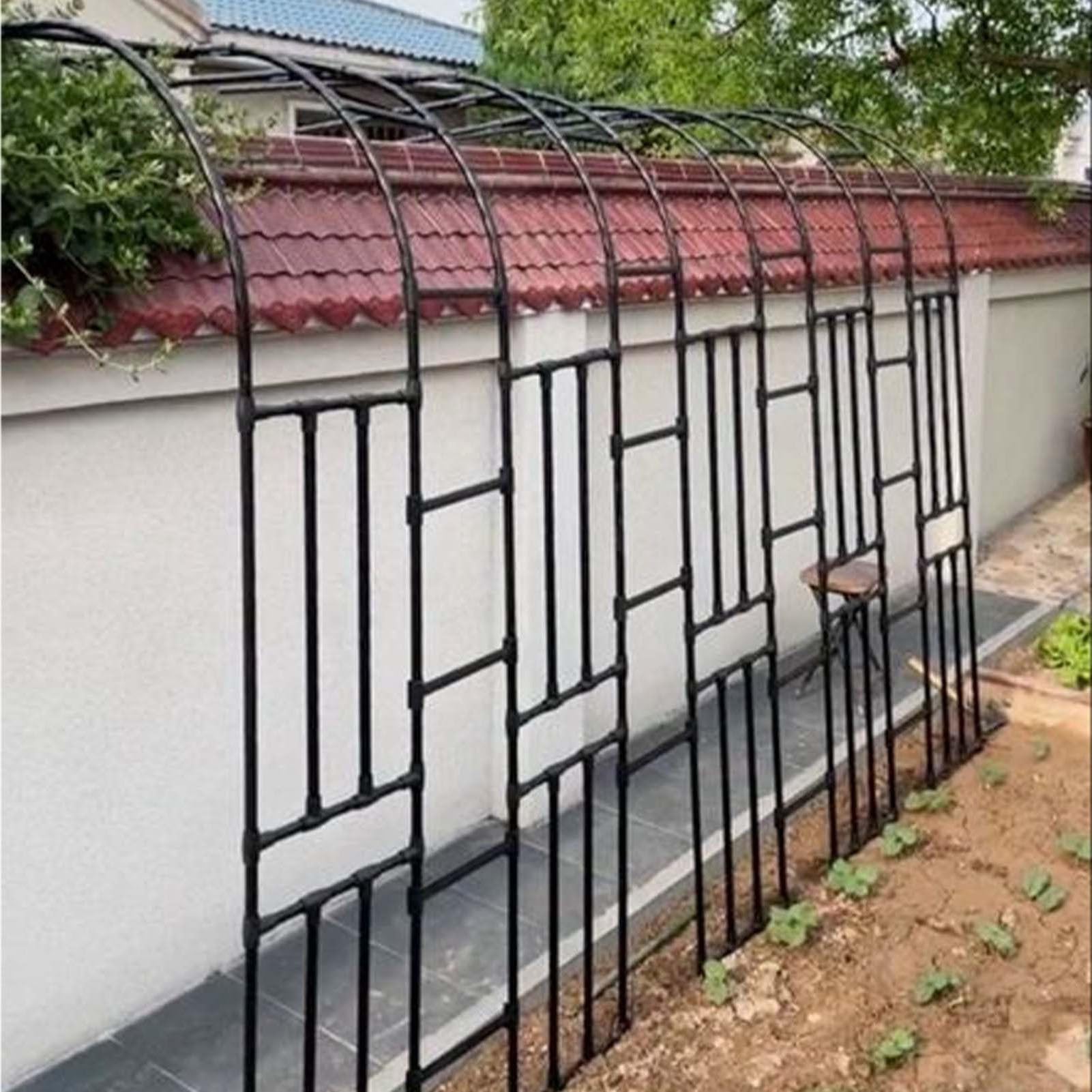 Demi-arche de jardin en métal robuste de 150x240x40 cm pour rosiers grimpeurs