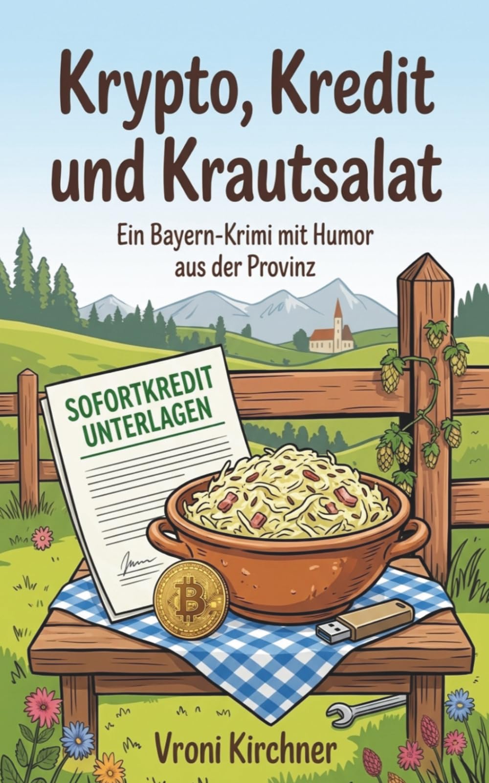 Krypto, Kredit und Krautsalat: Ein Bayern-Krimi mit Humor aus der Provinz (Die Fälle von Kathi Brandner)