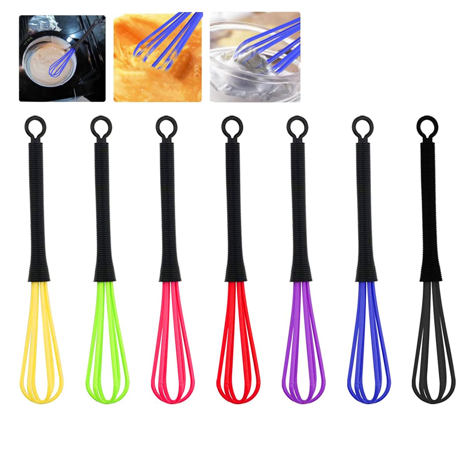 HORREX 7 Piezas Batidor de Plástico, Pequeño, Batidor para el Cabello,Batidor de Plástico para Salón de Peluquería, Batidor de Pelo, Batidor de Crema de Tinte de Color, Herramienta