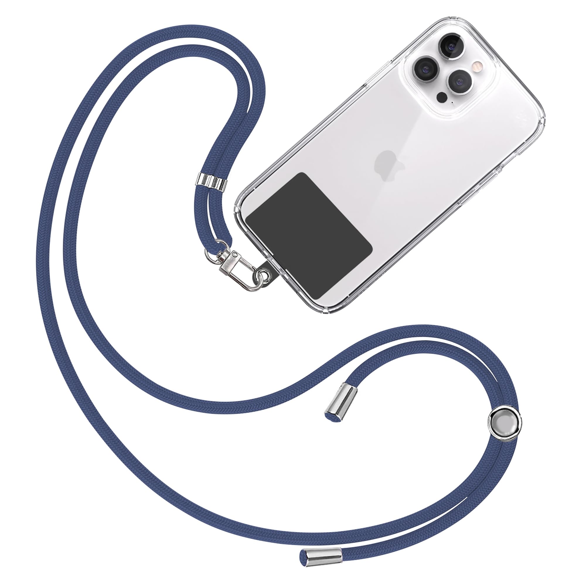 TBOC Tour De Cou Telephone Portable Cordon Collier Laniere Universel [Bleu Électrique] [Patch De Fixation Noir] Sangle De Suspension Amovible Réglable Résistante Compatibles Plupart Smartphones